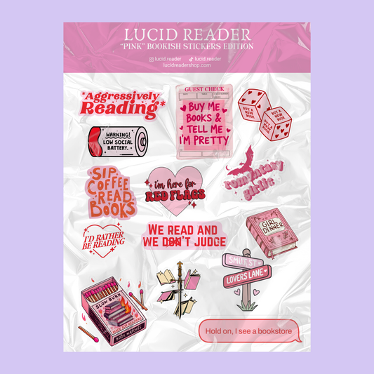 "Pink" Bookish Stickers